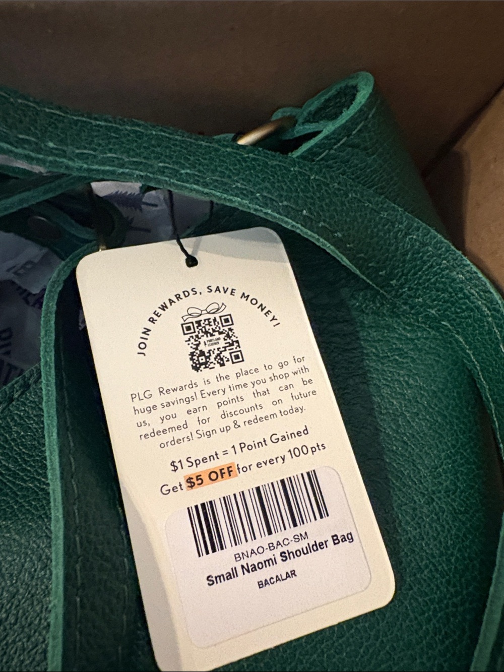 Portland Leather Bacalar Green Leather Crossbody Bag - Picture 2 of 3